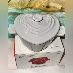 NIB NWT Le Creuset Petite Heart Mini Casserole Cocotte 240 mL 8 oz Vapeur GRAY